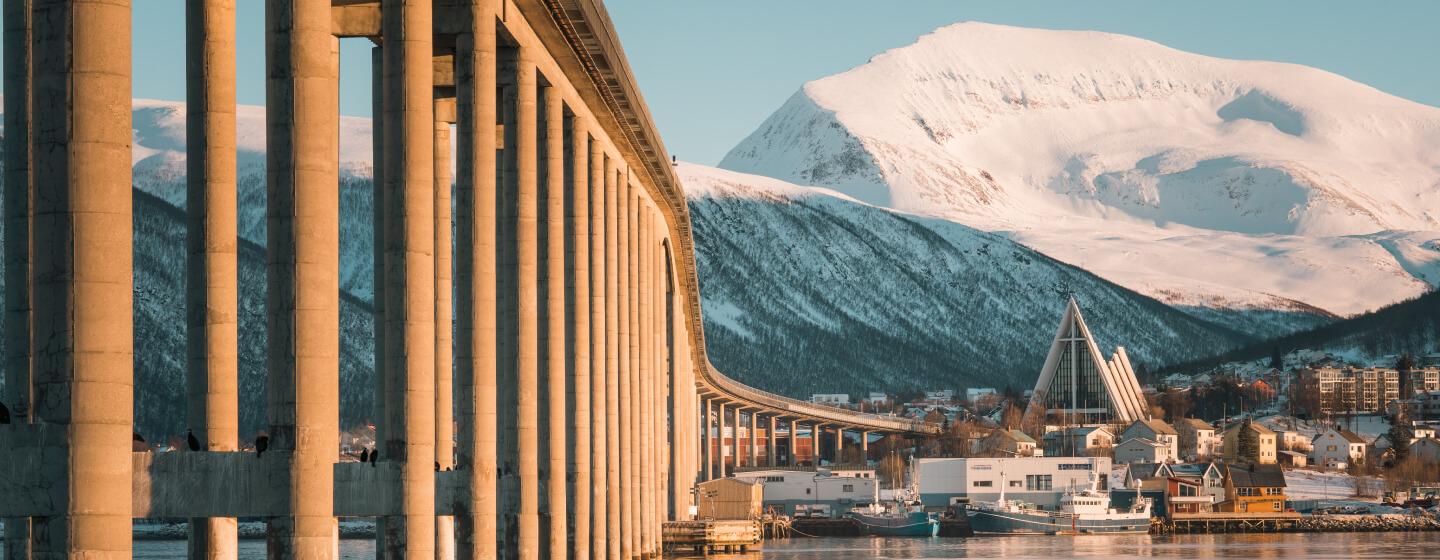 The Tromsø bridge and the Arctic Cathedral