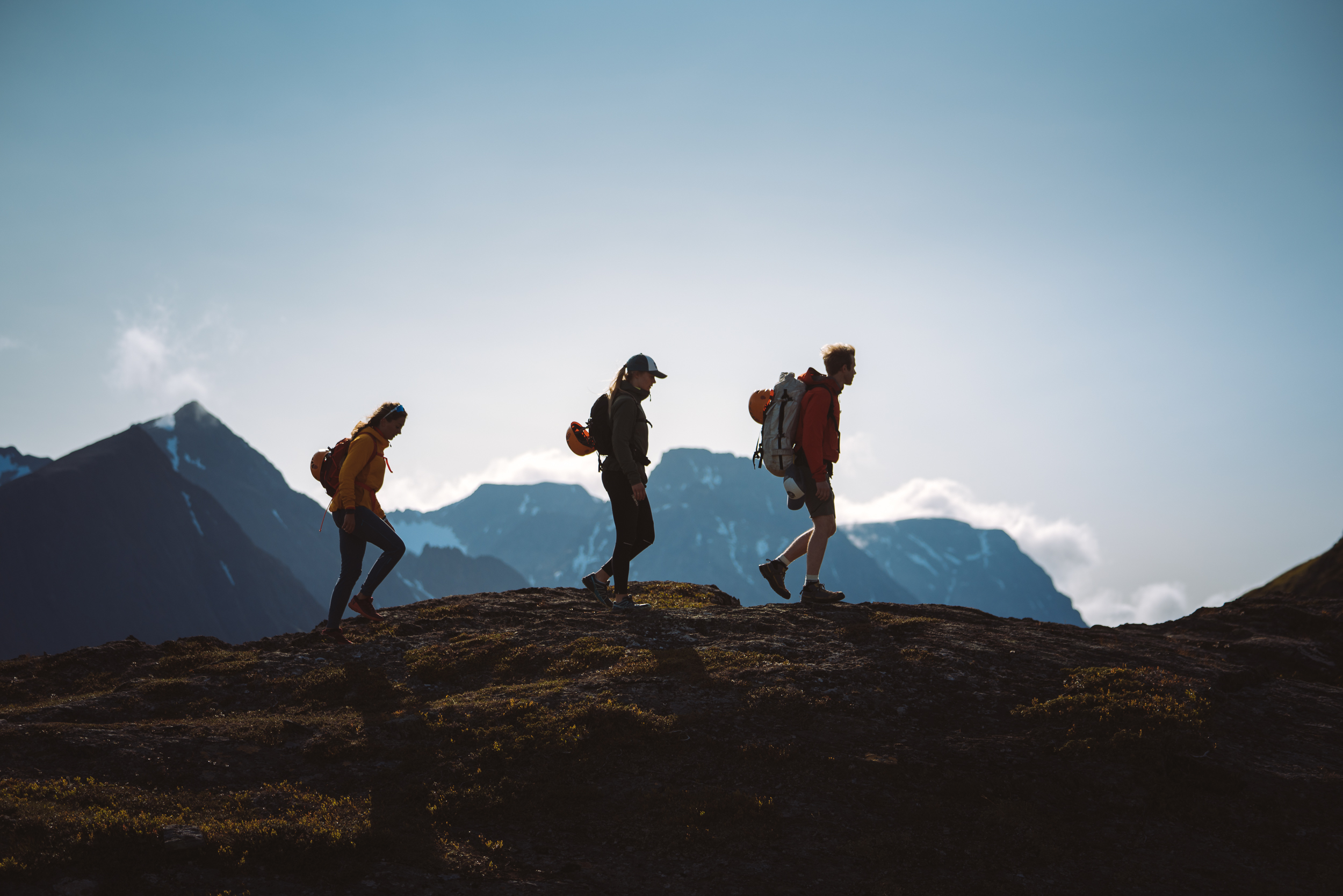 People walking in mountain in Tromsø