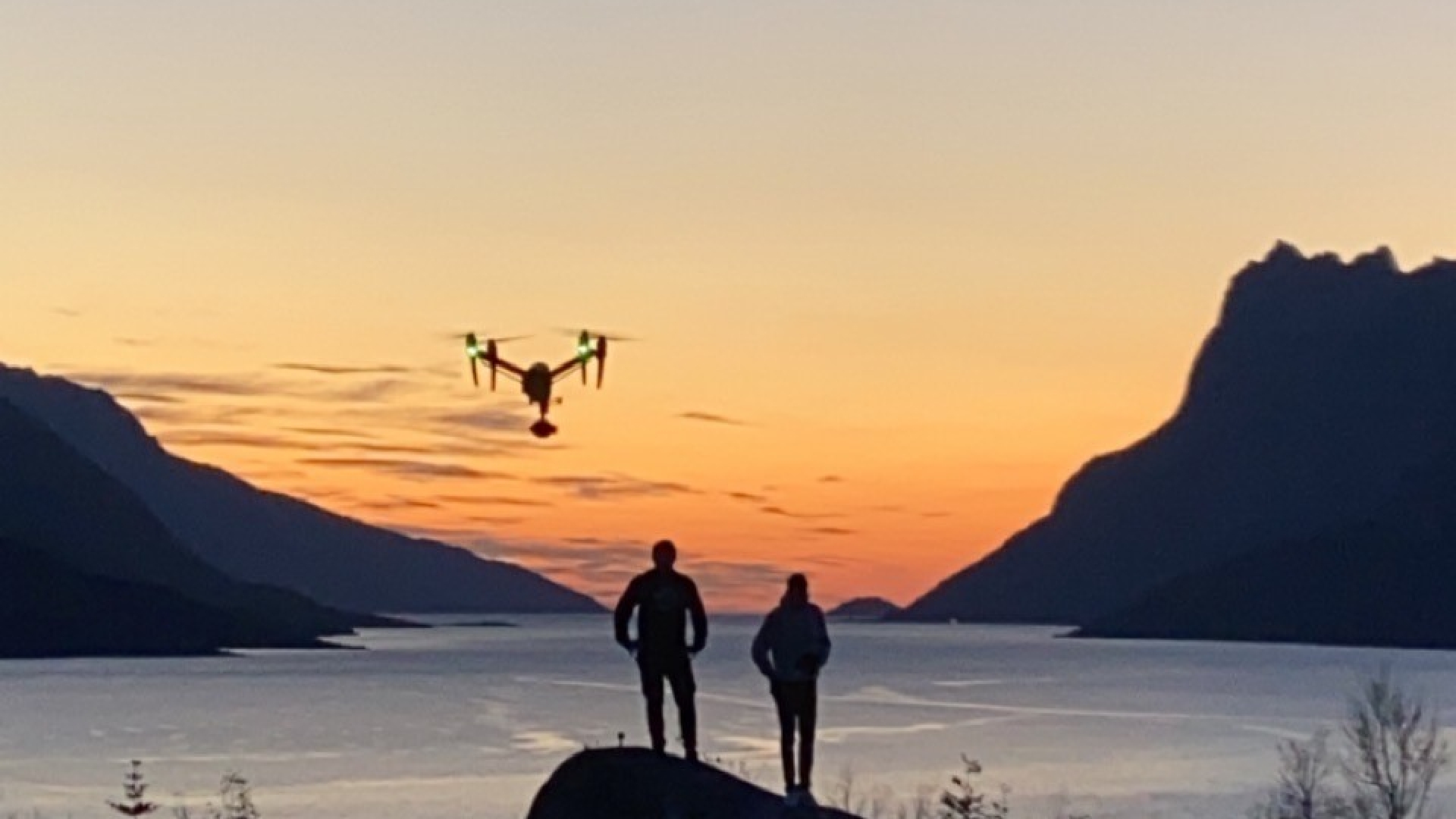 Drone and sunset