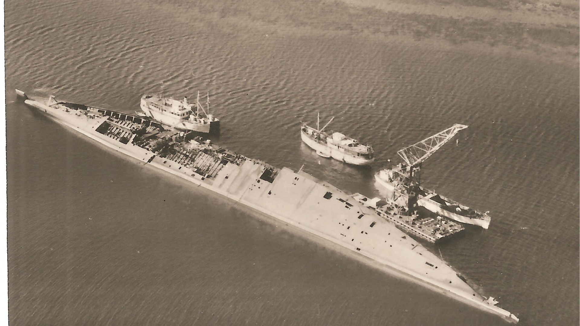 Tirpitz sunk outside of Håkøya during world war II