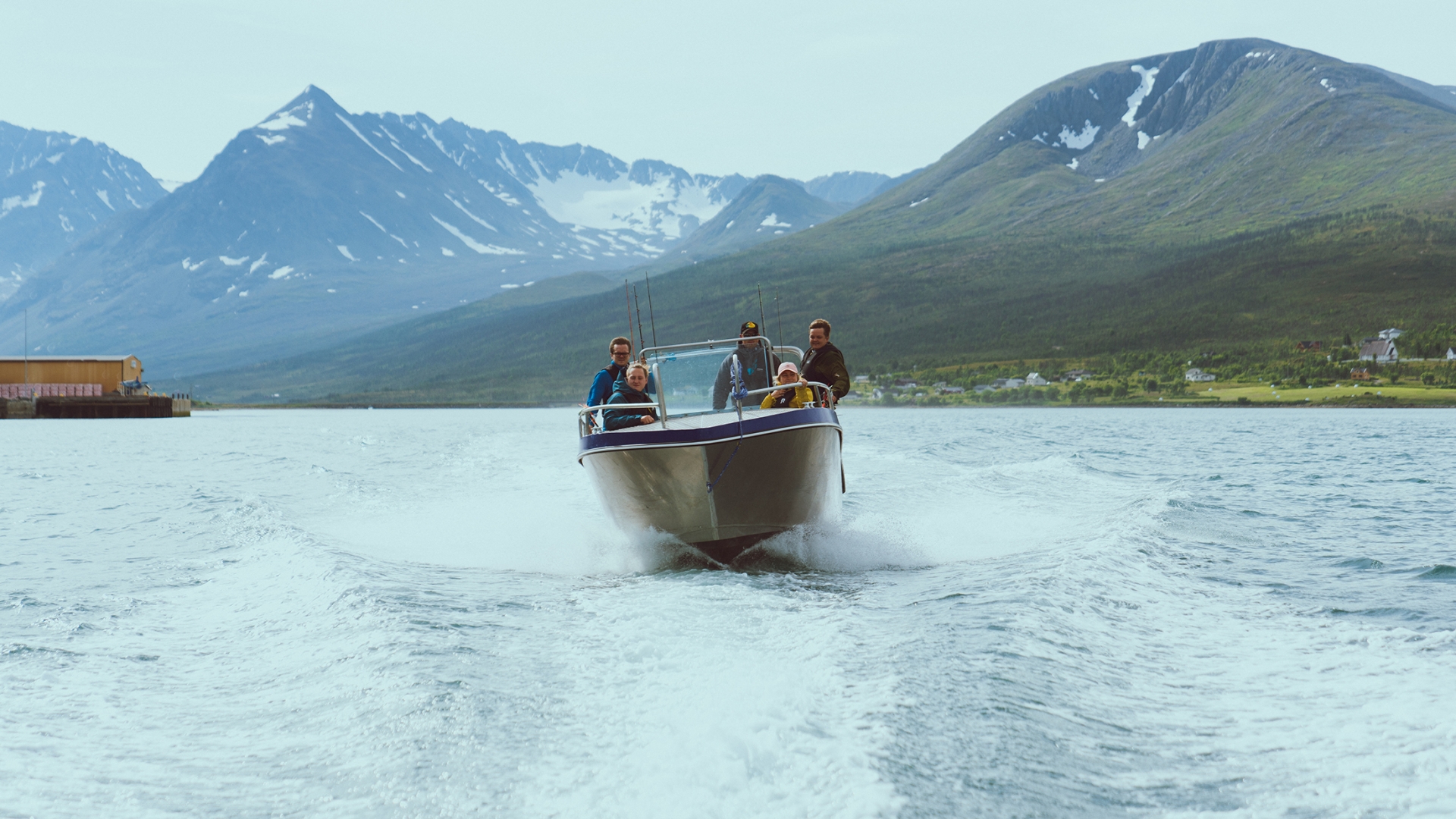 Boat out in the fjords in Lyngen