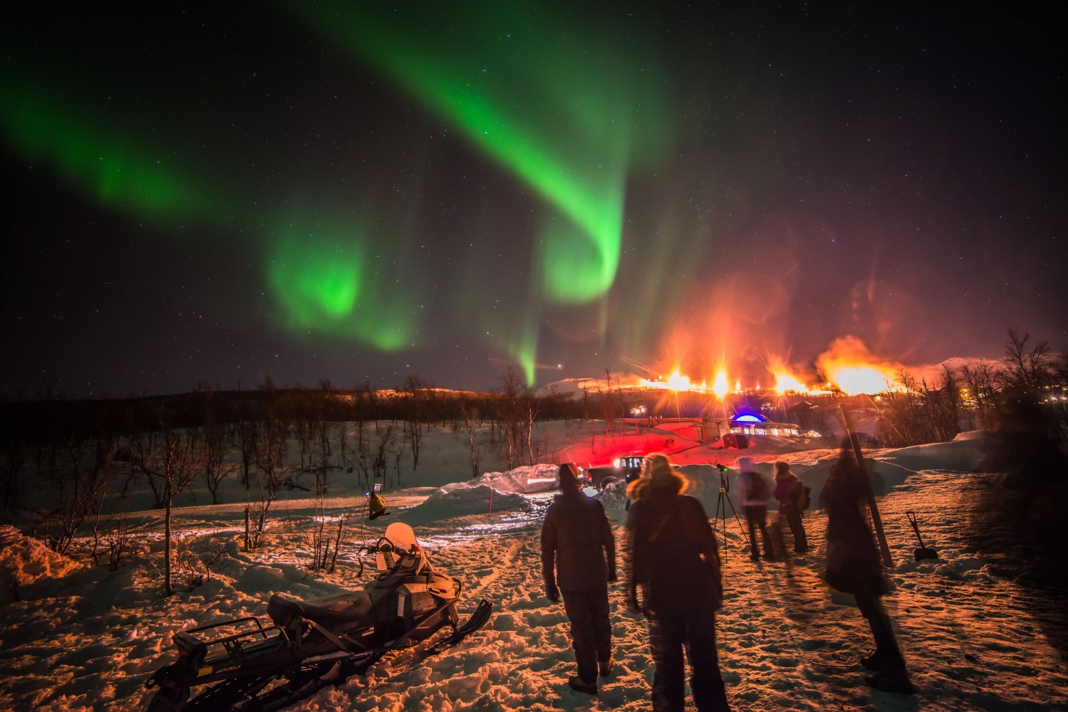Northern lights above arctic landscape