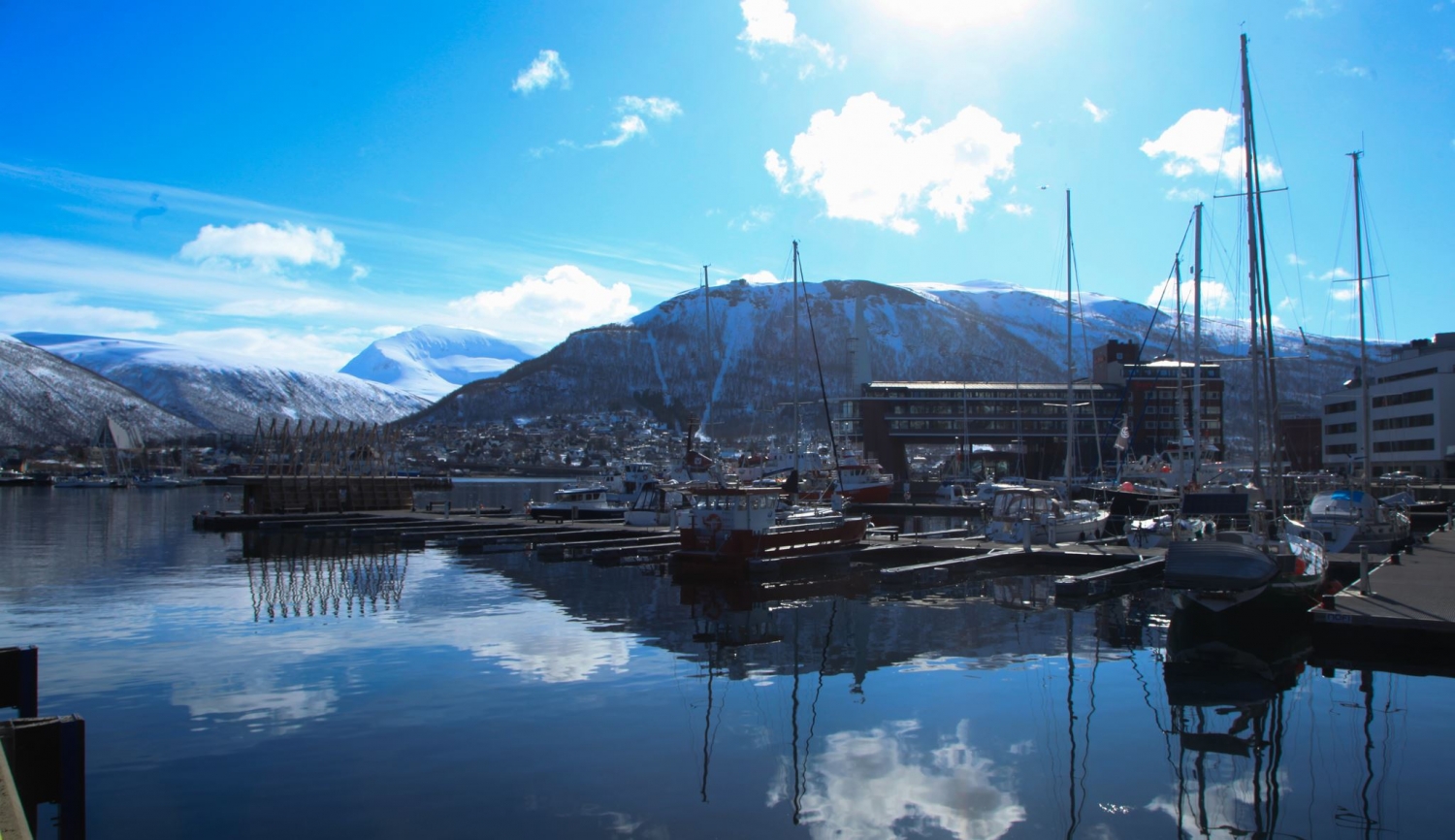 tranquil scene of Tromsø marina