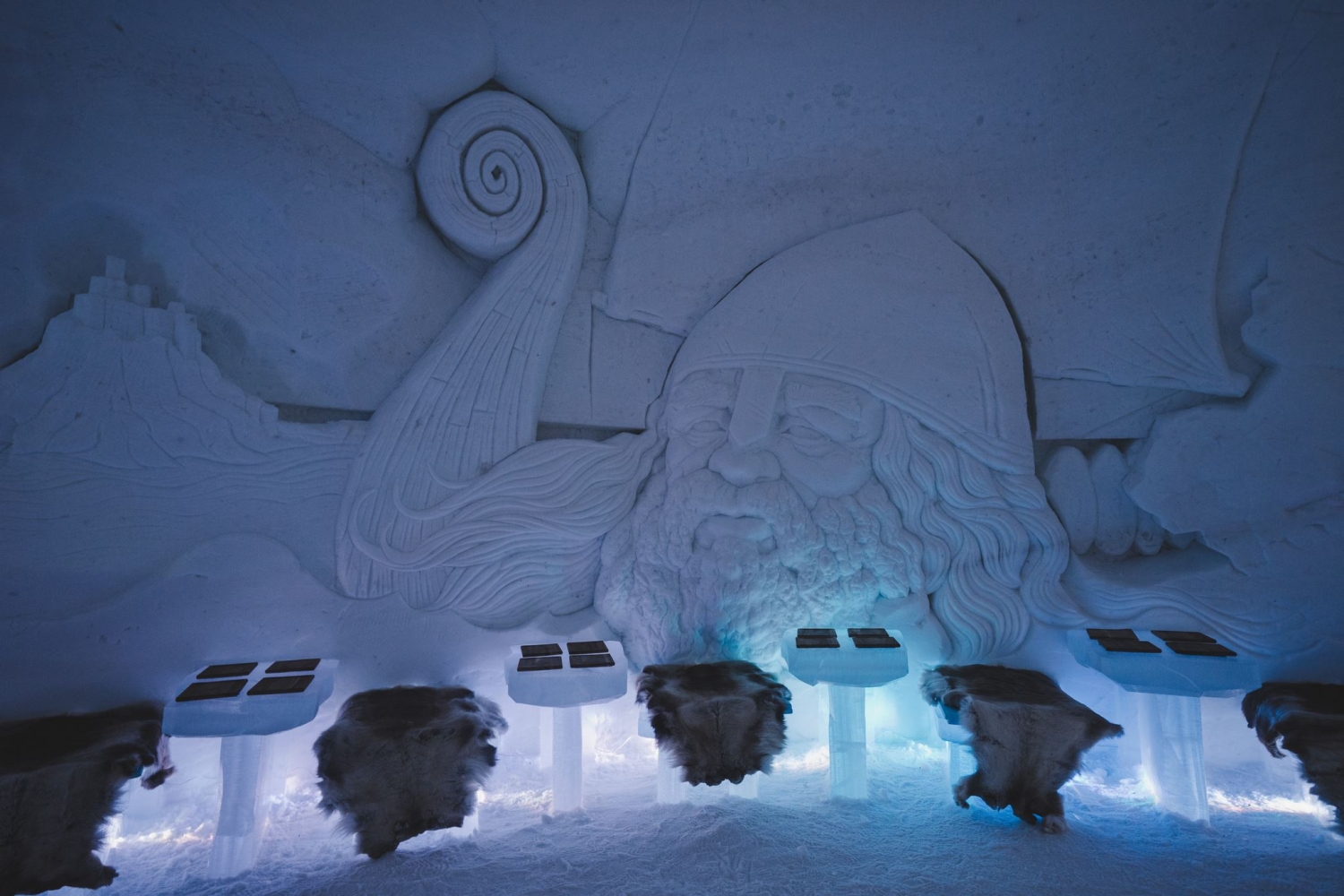 inside the Ice Domes, ice art
