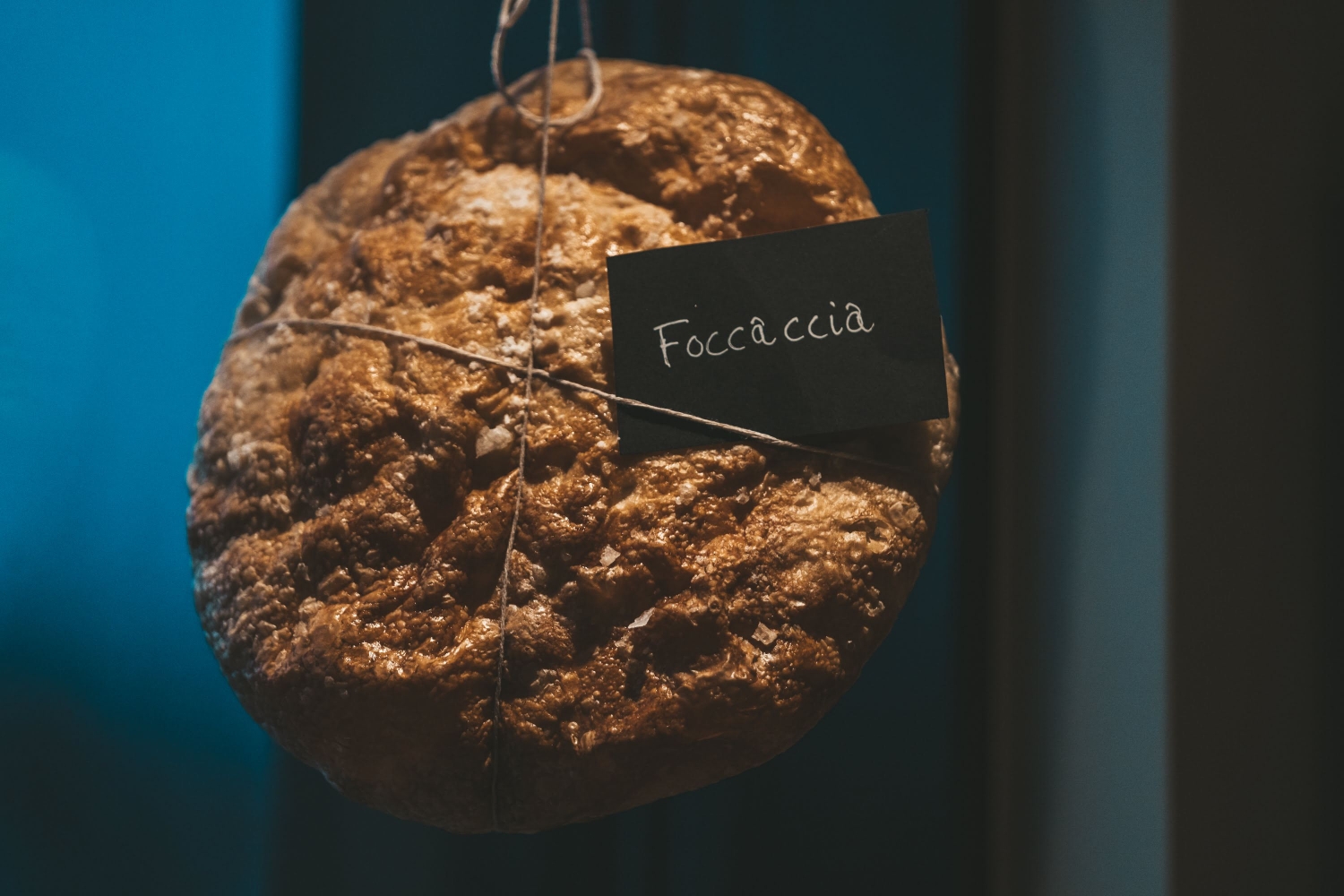 Display of a foccaccia bread