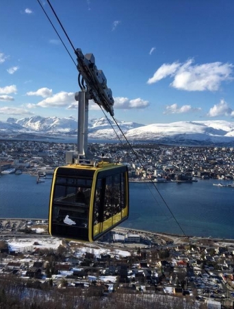 The Cable Car with Tromsø in the background
