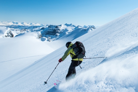 Man skiing down a mountain