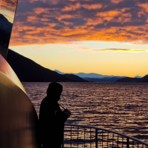 Boat tour in November light in Tromsø