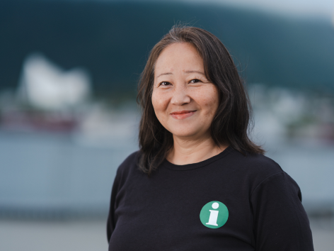 Woman smiling in Tromsø