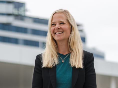 Woman smiling in Tromsø