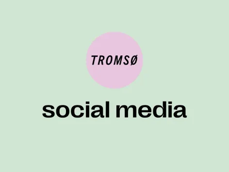 Green backround with Visit Tromsø-Regions logo and title Social Media