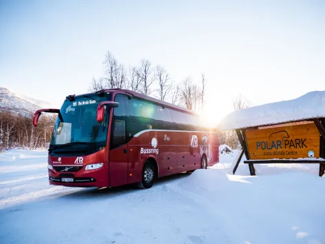The Arctic Route-buss utenfor Polar Park i Tromsøregionen