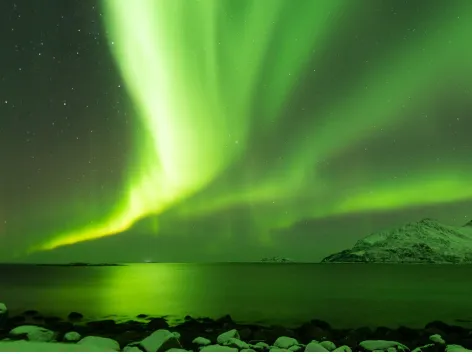 Nordlys over fjellene