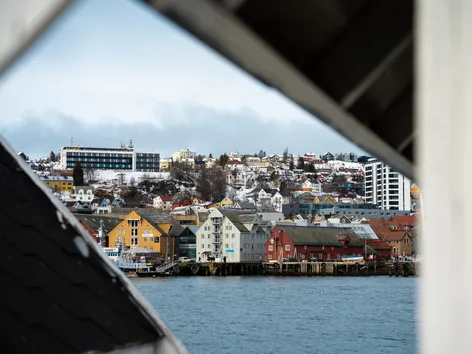 View towards the Bangsund harbour in Tromsø 