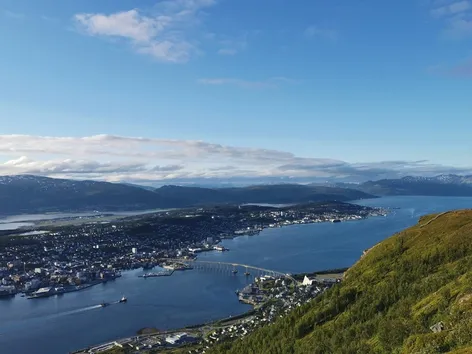 View of Tromsø from the cable car in summer. 