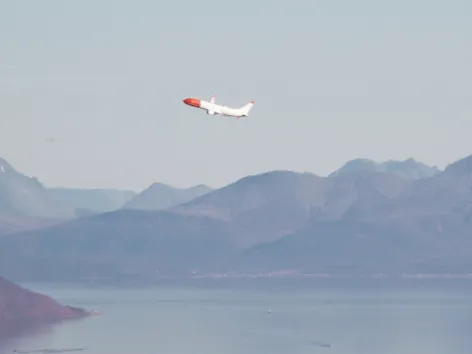 Airplane flying out from Tromsø
