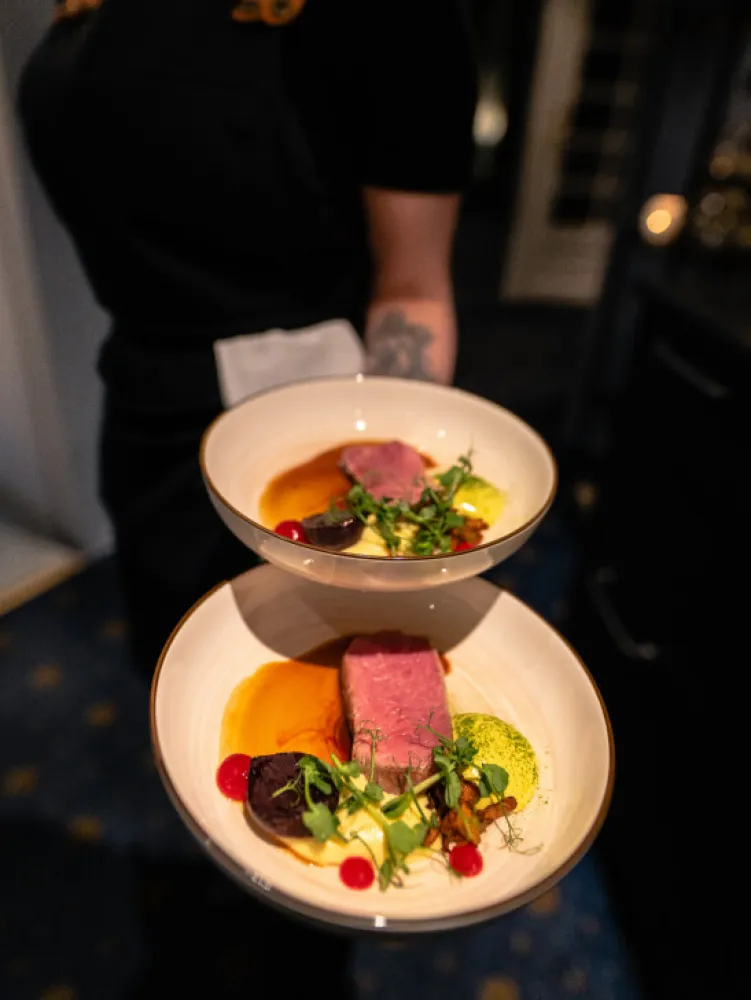 Delicious plates of food on a restaurant in Tromso