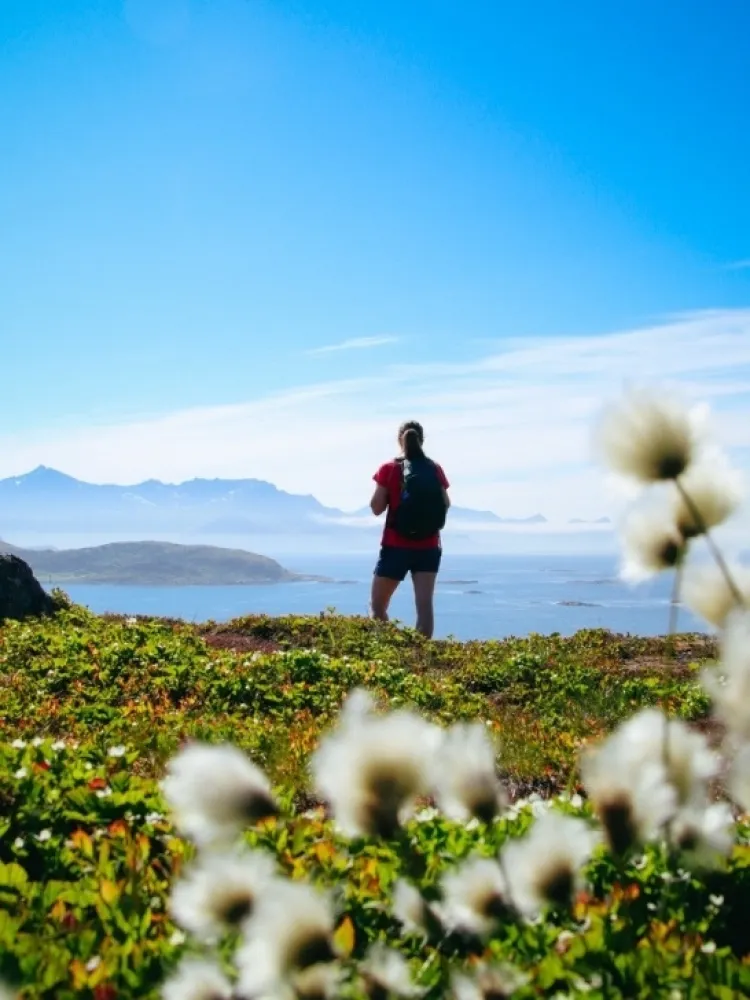 A woman hiking in the Tromsø region