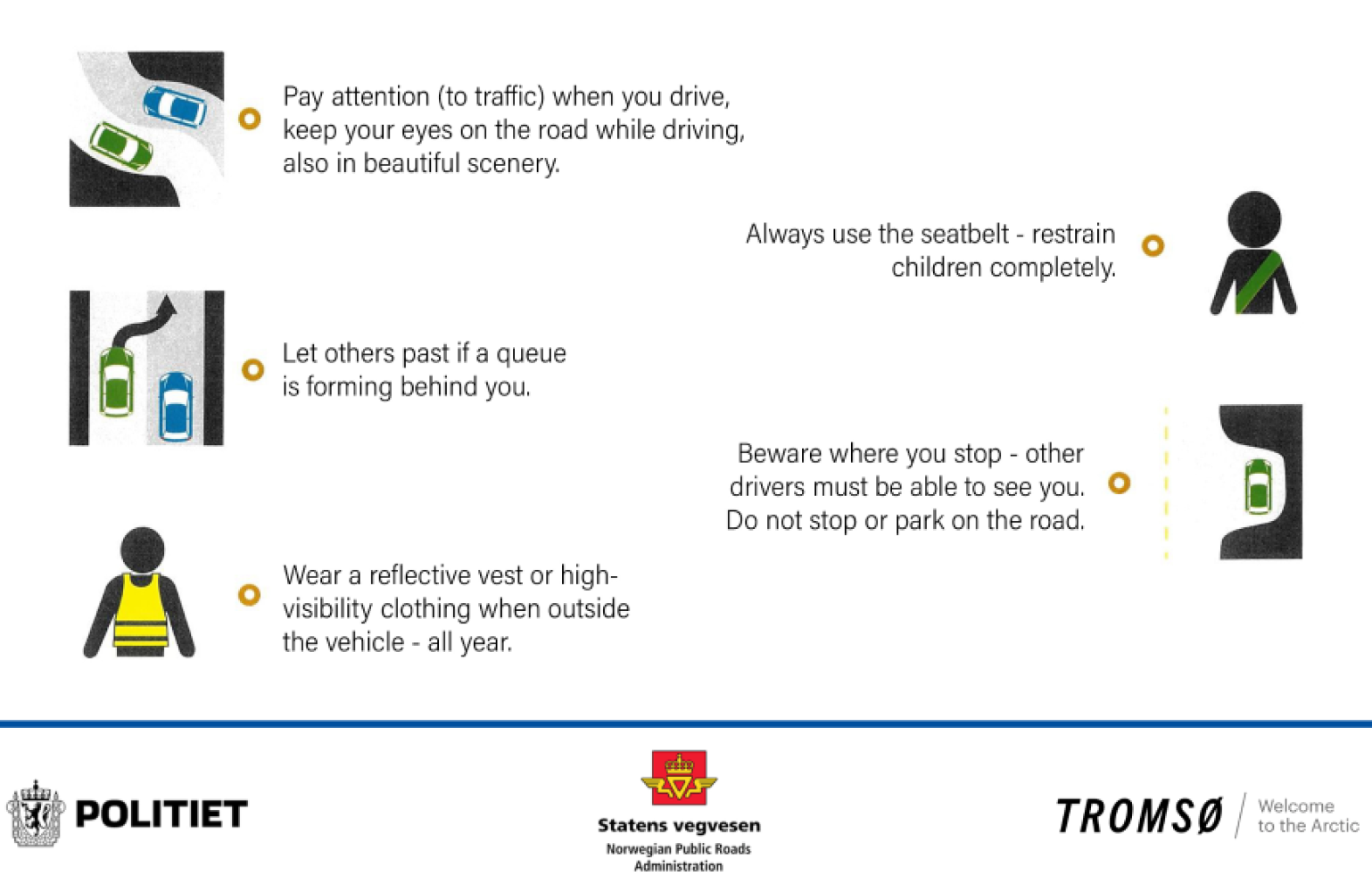 Safe driving poster for the Tromso region