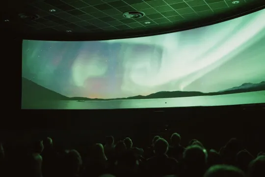 Personer som ser på en forestilling om nordlys