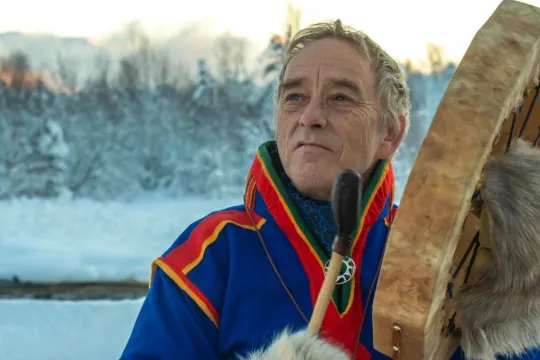 Samisk sjaman med en tromme