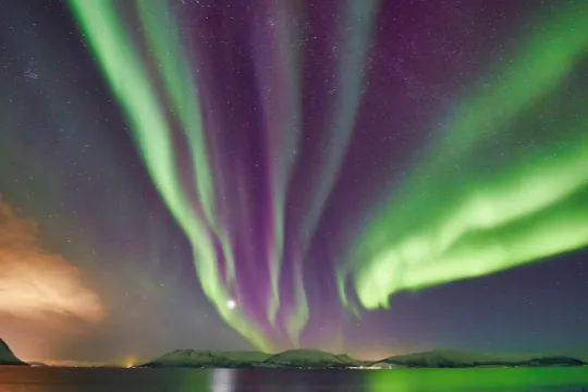 Nordlys over kysten