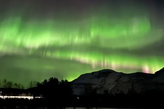 Nordlyset lager en "z-form" i himmelen