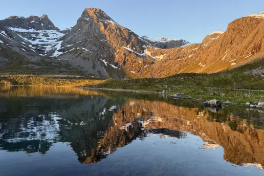 Mountain with a lake