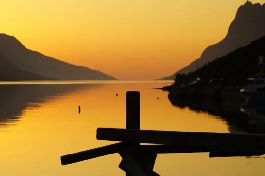 Fjord in Midnight sun 