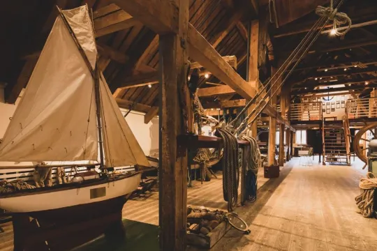 Sailboat model in the exhibition