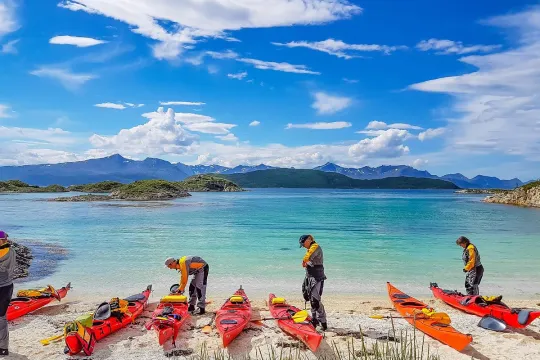 Kayaks on the beach
