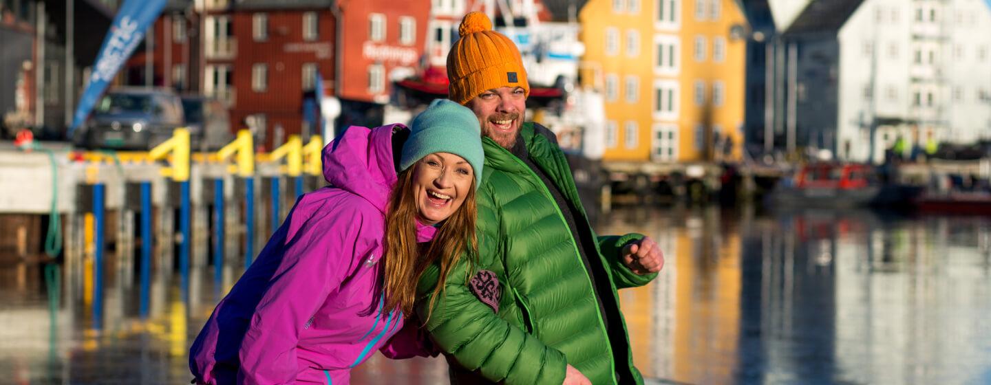 People smiling in Tromso city centre