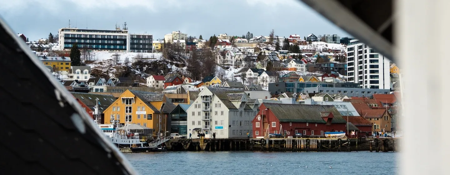 View towards the Bangsund harbour in Tromsø 