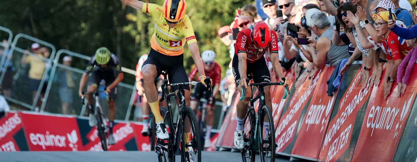 Riders in the cycling race Arctic Race of Norway