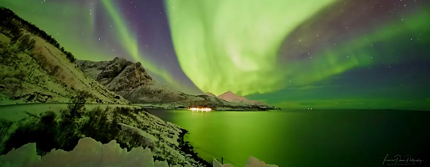 Northern lights in the Tromso region in winter