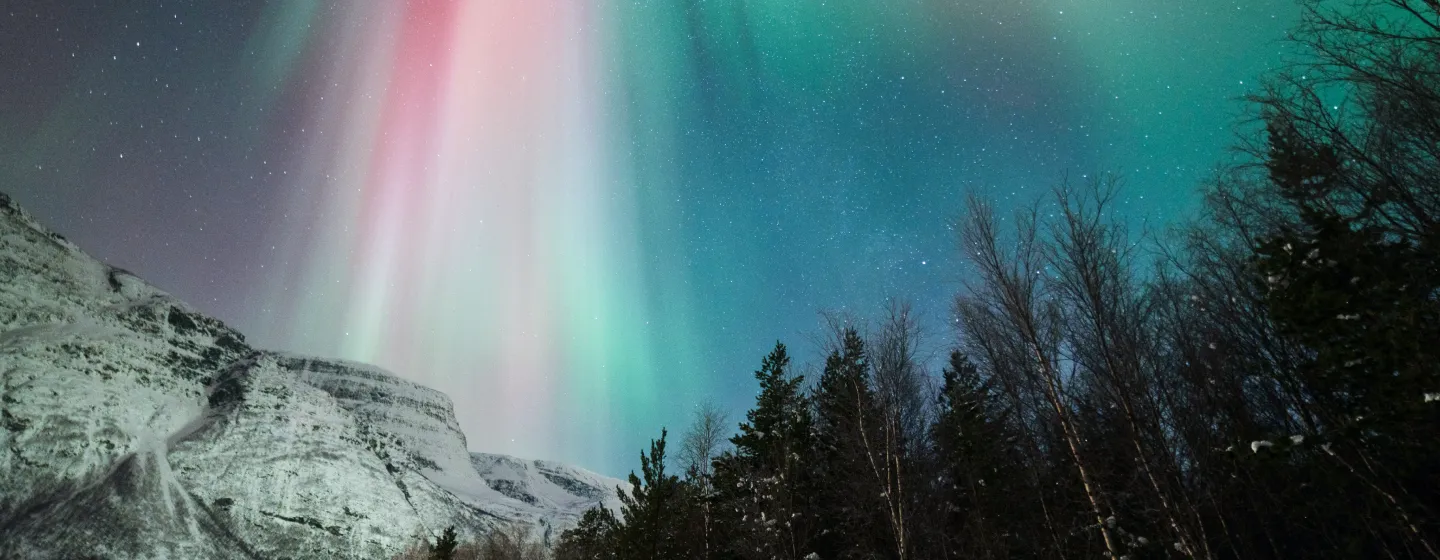 Nordlys i forskjellige farger