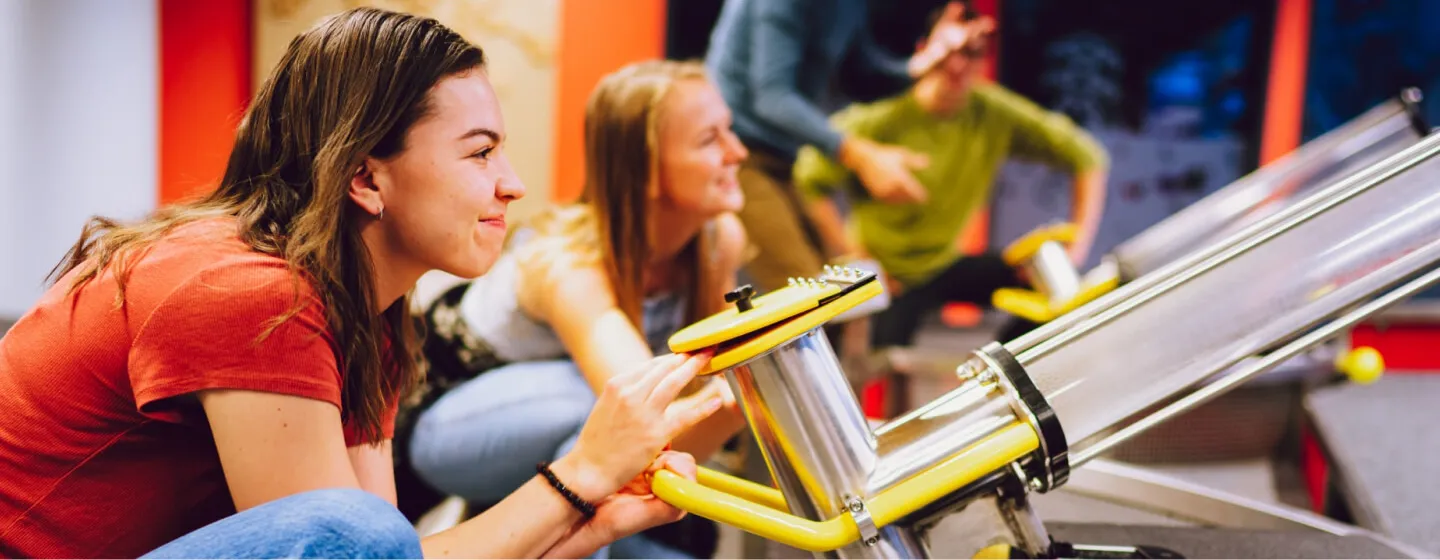 Friends playing at the Science Centre