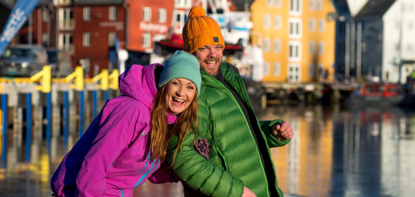 People smiling in Tromso city centre