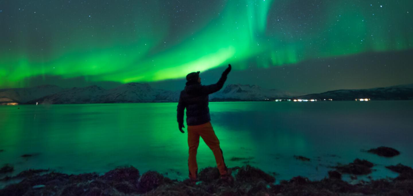 Looking out for northern lights in the Tromso region in Northern Norway