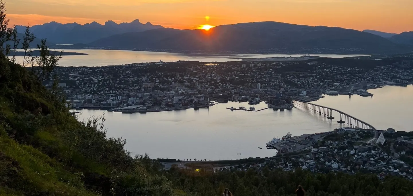 Midnight sun view from the Sherpa steps in Tromsø