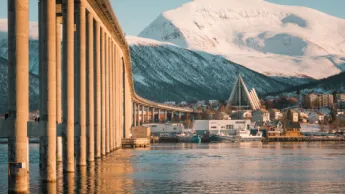 The Tromsø bridge and the Arctic Cathedral 